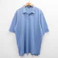 XL★古着 ラルフローレン Ralph Lauren ポロゴルフ 半袖 ブラント ポロ シャツ メンズ 90年代 90s 鹿の子 ワンポイントロゴ 大きいサイズ ロング丈 コットン 薄紺 ネイビー 24mar02 中古 トップス