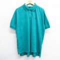 XL★古着 IZOD 半袖 ブランド ポロ シャツ メンズ 90年代 90s ワンポイントロゴ コットン 青緑系 24mar16 中古 トップス