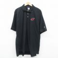 XL★古着 リーボック REEBOK 半袖 ブランド ポロ シャツ メンズ 00年代 00s MLB セントルイスカージナルス 大きいサイズ 黒 ブラック メジャーリーグ ベースボール 野球 24apr06 中古 トップス