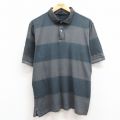 XL★古着 ランズエンド 半袖 ブラント ポロ シャツ メンズ 90年代 90s コットン USA製 グレー他 24apr25 中古 トップス