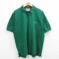 XL★古着 トミーヒルフィガー TOMMY HILFIGER 半袖 ブランド ポロ シャツ メンズ ワンポイントロゴ 鹿の子 コットン 緑 グリーン 24jun03 中古 トップス