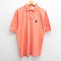 XL★古着 IZOD 半袖 ブランド ポロ シャツ メンズ 90年代 90s ワンポイントロゴ 鹿の子 コットン オレンジ系 24jul10 中古 トップス