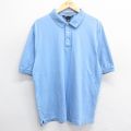 XL★古着ランズエンド 半袖 ブランド ポロ シャツ メンズ 00年代 00s 大きいサイズ コットン 薄紺 ネイビー 24jul13 中古 トップス