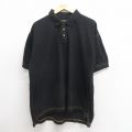 XL★古着 ティンバーランド 半袖 ブランド ポロ シャツ メンズ 00年代 00s ワンポイントロゴ 鹿の子 コットン 黒 ブラック 25may27 中古 トップス