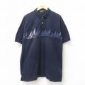 XL★古着 ノーティカ NAUTICA 半袖 ブランド ポロ シャツ メンズ 鹿の子 大きいサイズ コットン 紺 ネイビー 25jun04 中古 トップス