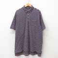 XL★古着 ラルフローレン Ralph Lauren 半袖 ブランド ポロ シャツ メンズ ワンポイントロゴ 大きいサイズ 紺 ネイビー ボーダー 25jun04 中古 トップス