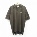 XL★古着 アディダス adidas 半袖 ブランド ポロ シャツ メンズ 90年代 90s ゴルフ ワンポイントロゴ ラグラン 大きいサイズ 濃緑 グリーン ストライプ 【spe】 25jun05 中古 トップス