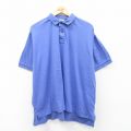 XL★古着 エルエルビーン LLBEAN 半袖 ブランド ポロ シャツ メンズ 90年代 90s 大きいサイズ コットン USA製 薄紺 ネイビー 25jun05 中古 トップス