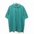 XL★古着 ラルフローレン Ralph Lauren 半袖 ブランド ポロ シャツ メンズ 90年代 90s ワンポイントロゴ 大きいサイズ コットン 緑 グリーン 25jun05 中古 トップス