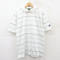 XL★古着 ナイキ NIKE 半袖 ブランド ポロ シャツ メンズ 00年代 00s ゴルフ 大きいサイズ コットン 白他 ホワイト ボーダー 25jun17 中古 トップス