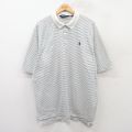 XL★古着 ラルフローレン Ralph Lauren ポロゴルフ 半袖 ブランド ポロ シャツ メンズ 90年代 90s ワンポイントロゴ 大きいサイズ コットン 白他 ホワイト ボーダー 25jun17 中古 トップス