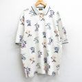 XL★古着 ドッカーズ 半袖 ブランド ポロ シャツ メンズ 90年代 90s ゴルフ 総柄 大きいサイズ コットン USA製 白他 ホワイト 25jun18 中古 トップス