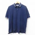 【50%OFF】XL★古着 フィラ FILA 半袖 ブランド ポロ シャツ メンズ 90年代 90s コットン 紺 ネイビー 25jun19 中古 トップス