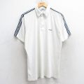 L★古着 アディダス adidas 半袖 ブランド ポロ シャツ メンズ 80年代 80s リーフ トレフォイル ATP ラグラン 白 ホワイト 3本ライン 25jun25 中古 トップス