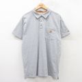 XL★古着 カーハート Carhartt 半袖 ブランド ポロ シャツ メンズ ワンポイントロゴ グレー 霜降り 25jun26 中古 トップス