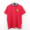 XL★古着 ラルフローレン Ralph Lauren 半袖 ブランド ポロ シャツ メンズ ワンポイントロゴ 鹿の子 コットン 赤他 レッド 25jun28 中古 トップス