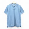 XL★古着 ティンバーランド 半袖 ブランド ポロ シャツ メンズ ワンポイントロゴ 鹿の子 コットン 薄紺 ネイビー 25jul14 中古 トップス