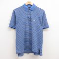 L★古着 ブルックスブラザーズ BROOKS BROTHERS 半袖 ブランド ポロ シャツ メンズ ワンポイントロゴ 鹿の子 コットン 薄紺他 ネイビー ボーダー 25jul15 中古 トップス