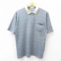 L★古着 ピエールカルダン pierre cardin 半袖 ブランド ポロ シャツ メンズ ワンポイントロゴ コットン 紺他 ネイビー ボーダー 25jul29 中古 トップス