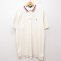 XL★古着 ラルフローレン Ralph Lauren 半袖 ブランド ポロ シャツ メンズ 90年代 90s ワンポイントロゴ 大きいサイズ コットン USA製 生成り 25jul29 中古 トップス