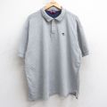 XL★古着 チャンピオン champion 半袖 ブランド ポロ シャツ メンズ ワンポイントロゴ 鹿の子 大きいサイズ グレー 霜降り 25jul30 中古 トップス