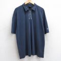 XL★古着 ナイキ NIKE 半袖 ブランド ポロ シャツ メンズ 00年代 00s ゴルフ レーヨン 紺 ネイビー 25aug05 中古 トップス