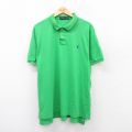 XL★古着 ラルフローレン Ralph Lauren 半袖 ブランド ポロ シャツ メンズ ワンポイントロゴ 大きいサイズ コットン 緑 グリーン 25aug05 中古 トップス