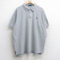 XL★古着 ラルフローレン Ralph Lauren 半袖 ブランド ポロ シャツ メンズ 90年代 90s ワンポイントロゴ 鹿の子 大きいサイズ コットン グレー 霜降り 25aug05 中古 トップス