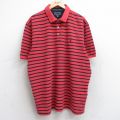 XL★古着 ノーティカ NAUTICA 半袖 ブランド ポロ シャツ メンズ ワンポイントロゴ 大きいサイズ 赤他 レッド ボーダー 25aug23 中古 トップス