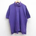 XL★古着 チャンピオン champion 半袖 ブランド ポロ シャツ メンズ 90年代 90s 鹿の子 大きいサイズ コットン 紫 パープル 25aug25 中古 トップス