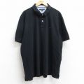 XL★古着 トミーヒルフィガー TOMMY HILFIGER 半袖 ブランド ポロ シャツ メンズ ワンポイントロゴ 鹿の子 大きいサイズ コットン 黒 ブラック 25aug25 中古 トップス
