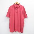 XL★古着 ラルフローレン Ralph Lauren 半袖 ブランド ポロ シャツ メンズ ワンポイントロゴ 鹿の子 ロング丈 大きいサイズ コットン ピンク系 25aug25 中古 トップス