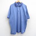 XL★古着 ラルフローレン Ralph Lauren ポロゴルフ 半袖 ブランド ポロ シャツ メンズ 90年代 90s 大きいサイズ ロング丈 コットン 薄紺 ネイビー 25aug26 中古 トップス