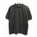XL★古着 ナイキ NIKE 半袖 ブランド ポロ シャツ メンズ 00年代 00s ワンポイントロゴ S 鹿の子 コットン 黒系 26apr13