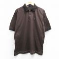 XL★古着 ノーティカ 半袖 ブランド ポロ シャツ メンズ 90年代 90s ワンポイントロゴ 大きいサイズ コットン 茶 26apr13