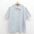 XL★古着 バナナリパブリック 半袖 ブランド ポロ シャツ メンズ 00年代 00s コットン ネイビー ボーダー 26may28