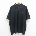 ラルフローレン 半袖ポロシャツ ワンポイントロゴ ブラック XL | 古着