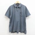 ラルフローレン 半袖ポロシャツ ボーダー ネイビー XL | 古着