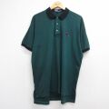 XL★古着 ラルフローレン 半袖 ブランド ポロ シャツ メンズ 90年代 90s ワンポイントロゴ 大きいサイズ コットン グリーン 26jun04