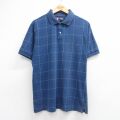 ラルフローレン 90s 半袖ポロシャツ ブルーチェック メンズL相当 | 古着