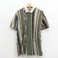 ラルフローレン 90s 半袖ポロシャツ 花ストライプ カーキ メンズXL相当 | 古着