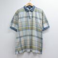 ノーティカ 90s 半袖ポロシャツ ワンポイントロゴ ベージュチェック メンズXL相当 | 古着