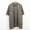 XL★古着 カベラス 半袖 ハワイアン シャツ メンズ 00年代 00s 総柄 大きいサイズ ロング丈 コットン 緑系他 グリーン 内側メッシュ 24jun11 中古 アロハ トップス