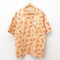 【50%OFF】XL★古着 コロンビア COLUMBIA 半袖 ハワイアン シャツ メンズ 00年代 00s カジキ ヤシの木 リネン オレンジ 25jun10 中古 アロハ トップス