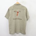 M★古着 半袖 ハワイアン シャツ メンズ カクテル バハマ シルク ベージュ カーキ 【spe】 25aug06 中古 アロハ トップス