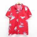 ハワイアン 80s 半袖シャツ 花 レッド L | 古着