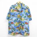 ハワイアン 90s 半袖シャツ ヤシの木 ネイビー XL | 古着