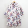 トミーヒルフィガー 90s 半袖シャツ ヤシの木 ホワイト XL | 古着