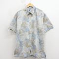 90s 半袖シャツ 葉 グレー XL | 古着