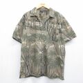00s 半袖シャツ ヤシの木 ブラウン XL | 古着